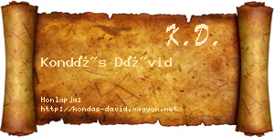 Kondás Dávid névjegykártya