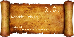 Kondás Dávid névjegykártya